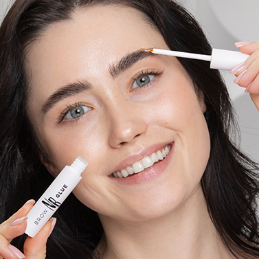 Woman with blue eyes smiling